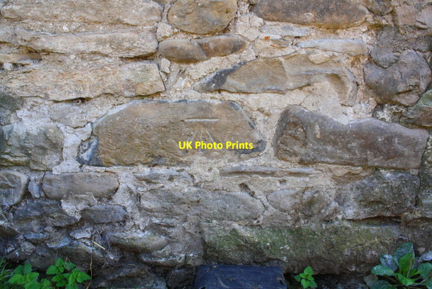 Photo 6"x4" Benchmark on barn at Bushy Park Clints\/NZ1000 c2017