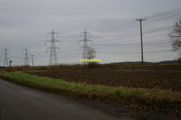 Photo 6"x4" Pylons south of School Road Leiston c2017