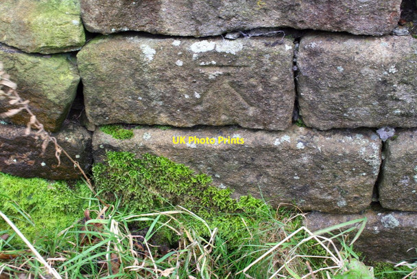 Photo 6"x4" Benchmark on Tim Lane wall at a wall junction Haworth c2017