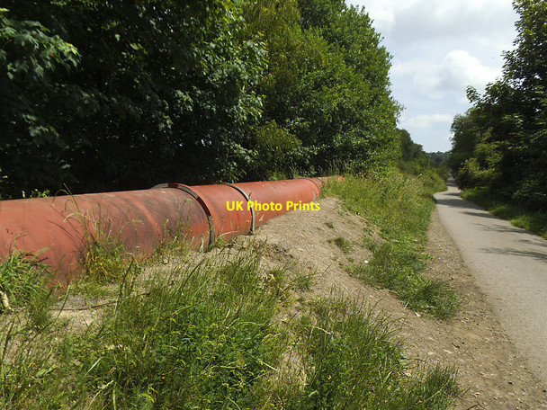 Photo 6"x4" Pipe alongside the Greenway in Heckmondwike Heckmondwike c2017