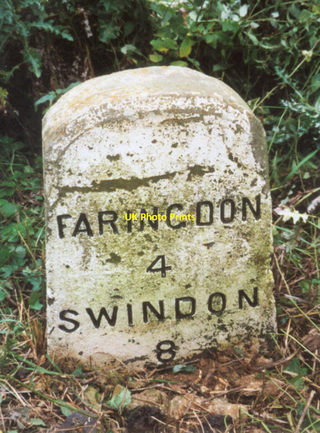 Photo 6"x4" Old Milestone by the former A420, Faringdon Road Watchfield\/SU2490 c2001