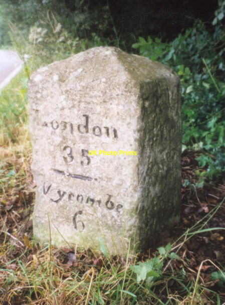 Photo 6"x4" Old Milestone by the A40, north east of Horsleys Green Beacon's Bottom c2002