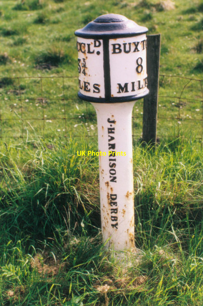 Photo 6"x4" Old Milepost by the A537, Buxton New Road, east of Turnshawflat Walker Barn c2003
