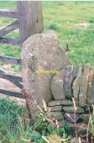 Photo 6"x4" Recycled gatepost by the A537, north east of Turnshawflat Walker Barn c2003