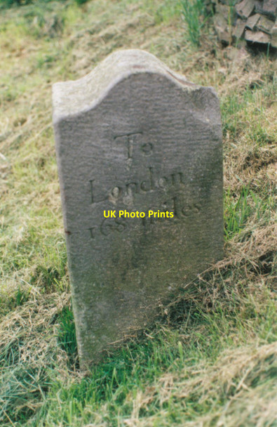 Photo 6"x4" Old Milestone near Tegg's Nose Country Park Calrofold c2003