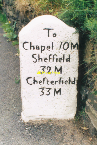 Photo 6"x4" Old Milestone by the B5470, Rainow Road, Higher Hurdsfield Macclesfield c2003