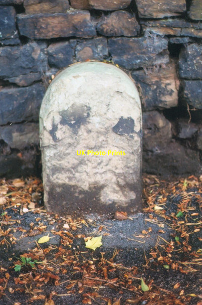 Photo 6"x4" Old Milestone by Byron's Lane, Gurnett Macclesfield c2003
