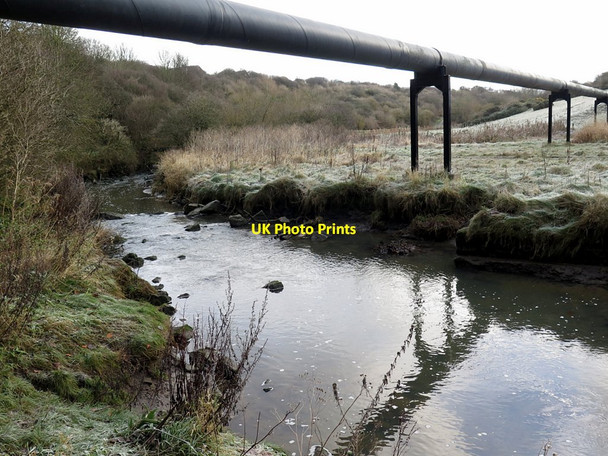 Photo 6"x4" Pipe Line over Seaton Burn Seaton Sluice c2017