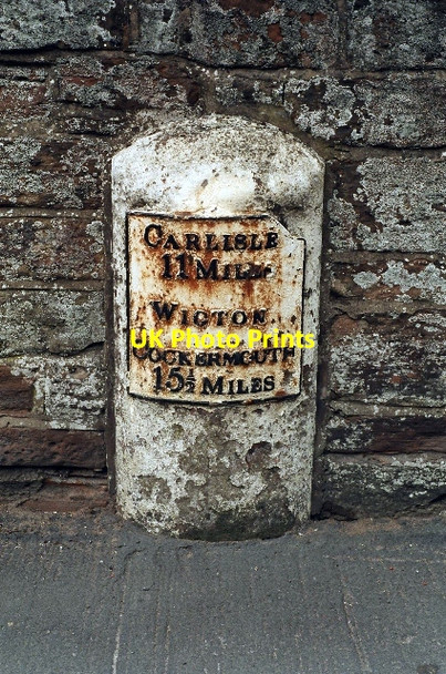 Photo 6"x4" Old Milestone by the B5302 in Wigton Wigton c2005