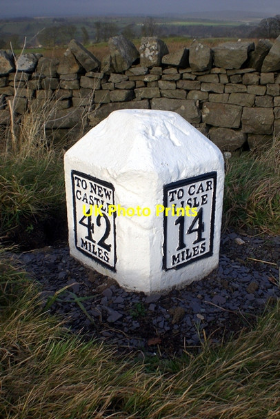 Photo 6"x4" Old Milestone by the A69, east of Low Row Low Row\/NY5863 c2009