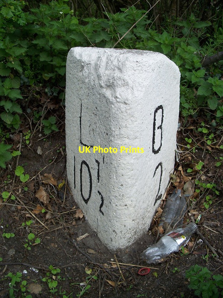 Photo 6"x4" Old Milestone by the A38, west of Collesloggett Turfdown c2006