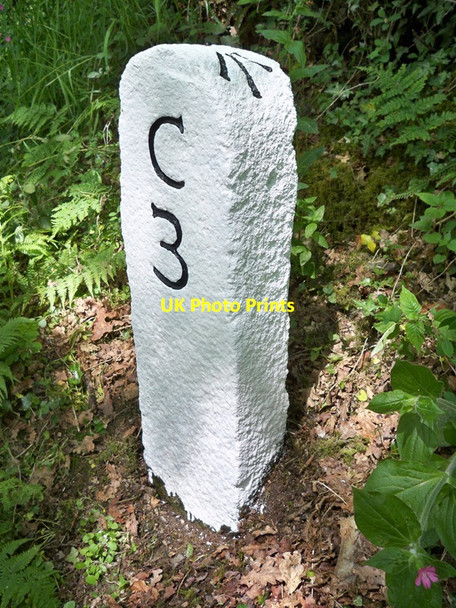 Photo 6"x4" Old Milestone north east of Clapper Bridge Bealbury c2006