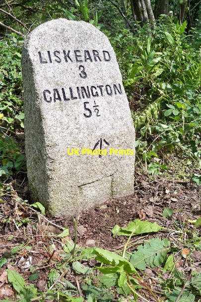 Photo 6"x4" Old Milestone by the A390, near Butterdon Mill St Ive c2001