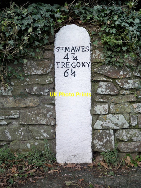Photo 6"x4" Old Milestone by the A3078 in Trewithian Trewithian c1997