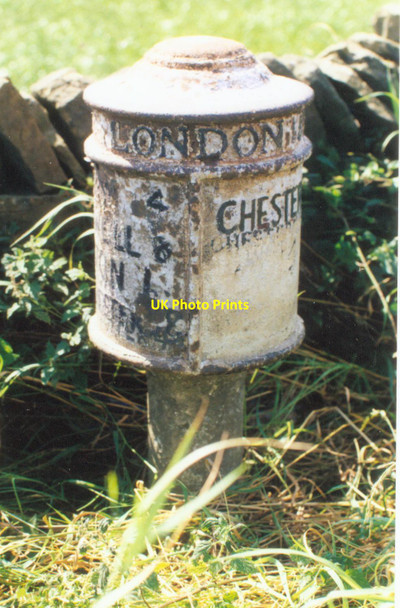 Photo 6"x4" Old Milepost by the A619, south east of Wadshelf Wadshelf c2002