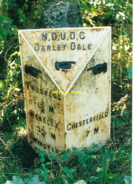 Photo 6"x4" Old Milepost by the B5057, near Matlock Farm Park Uppertown\/SK3264 c2002