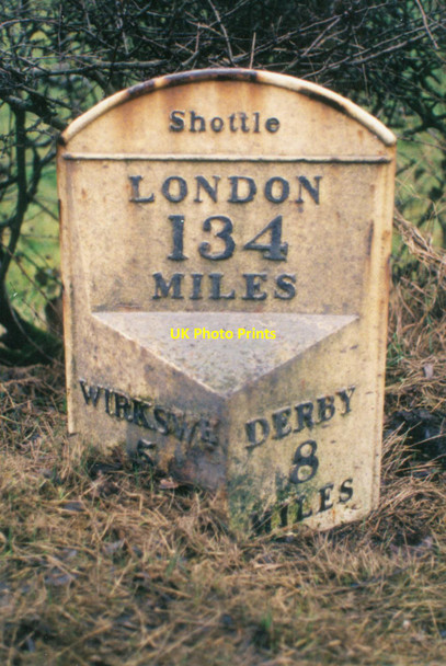 Photo 6"x4" Old Milepost by the B5023, south east of Cowers Lane Cowers Lane c2002