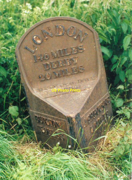 Photo 6"x4" Old Milepost by the A515, Ashbourne Road, Alsop Moor Alsop en le Dale c2002