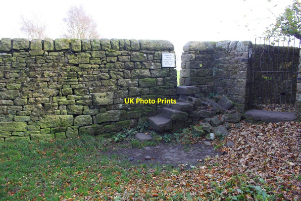 Photo 6"x4" Stile in wall to Branshaw Golf Course, and gate to Branshaw Plantation Bogthorn c2017