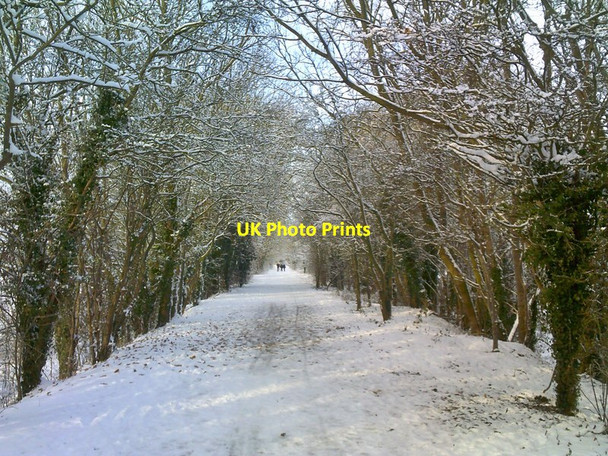 Photo 6"x4" Snowy Railway Path Orton\/SO8695 c2017