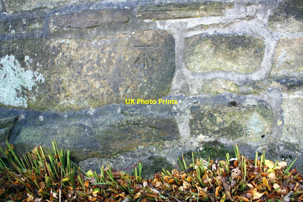 Photo 6"x4" Benchmark on #8 Holme House Lane Goose Eye c2017