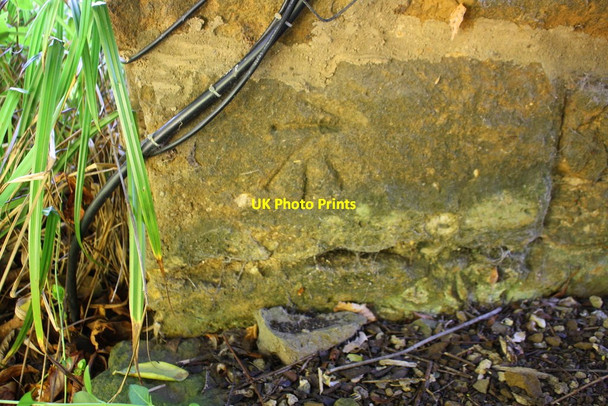 Photo 6"x4" Benchmark on outbuilding at Wykham Mill Farm Broughton\/SP4238 c2017