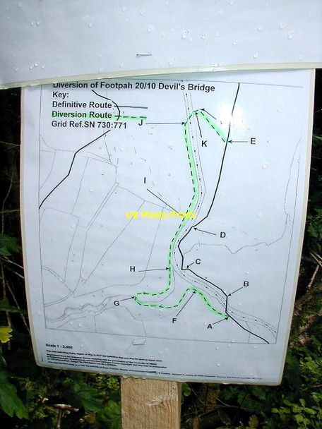 Photo 6"x4" Plan accompanying an order to divert the Devil's Bridge footpath Devil's Bridge\/Pontarfynach c2002