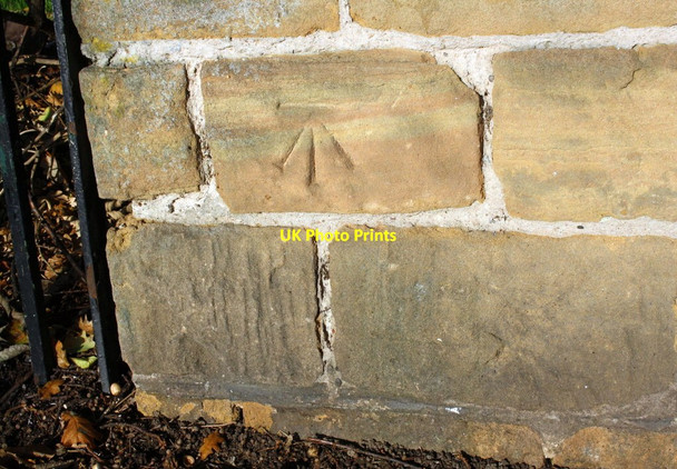 Photo 6"x4" Benchmark on Arnold Road wall near Gainsford Crescent junction Bestwood c2017