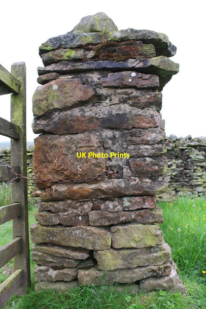 Photo 6"x4" Benchmark on wall pier at footpath gateway Cubeck c2017