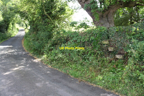 Photo 6"x4" Stone step stile for path to Low Paley Green from Craven Bank Lane Settle c2017
