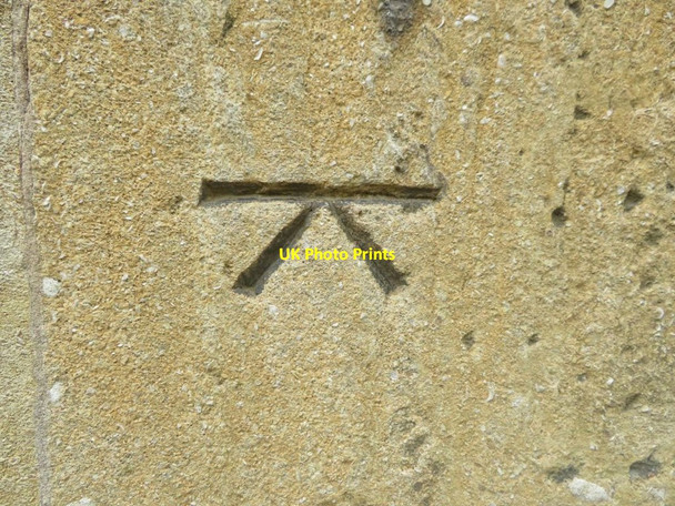 Photo 6"x4" Benchmark on the Porch Newbury\/SU4767 c2017