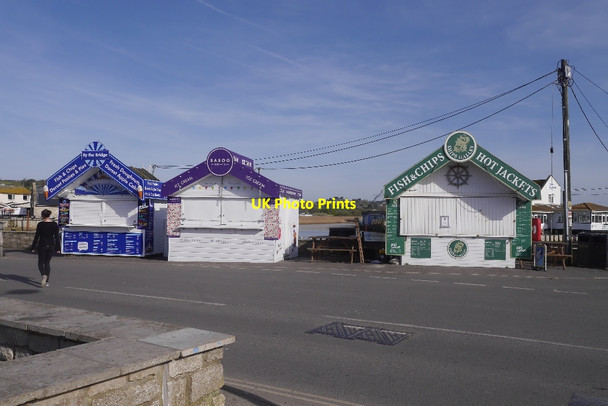 Photo 6"x4" Food stalls, West Bay Bridport c2017
