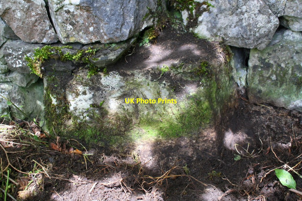 Photo 6"x4" Benchmark on wall beside B6480 at Buck Haw Brow Settle c2017