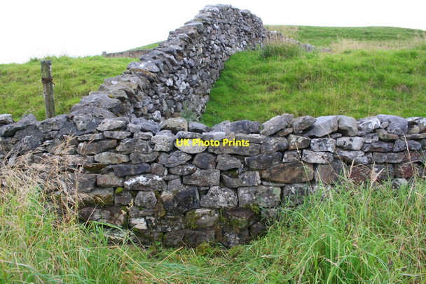 Photo 6"x4" Junction of dry stone walls on south side of B6480 Settle c2017