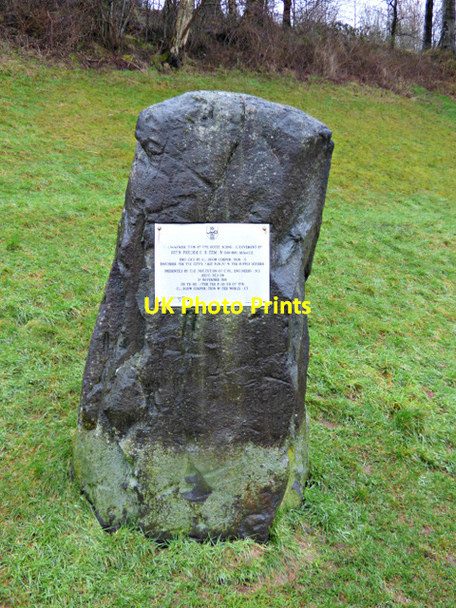 Photo 6"x4" Commemorative stone at Milngavie reservoirs Milngavie c2018