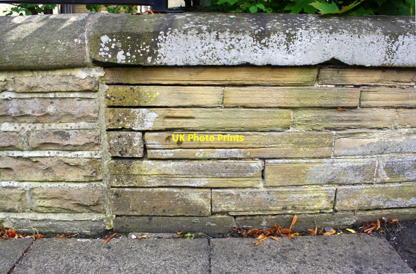 Photo 6"x4" Benchmark on Mornington Villas wall Bradford\/SE1632 c2017