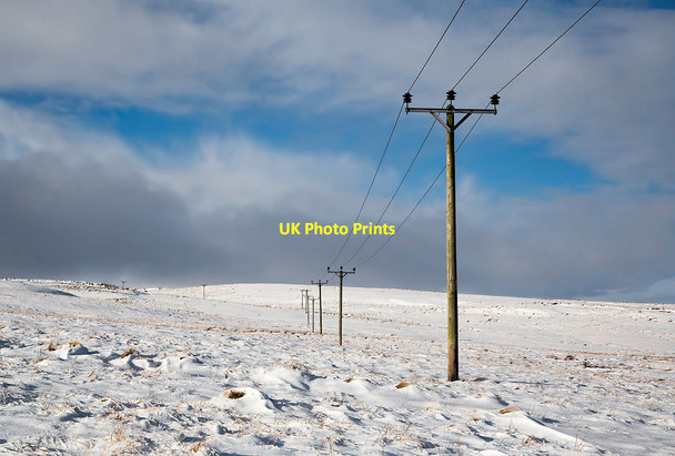 Photo 6"x4" Power lines at Ladhope Moor Galashiels c2018