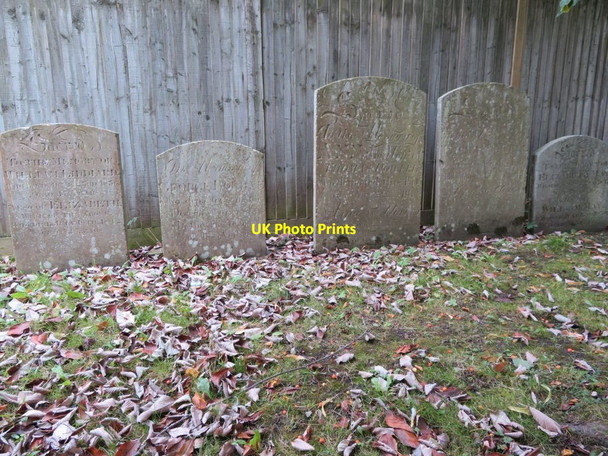 Photo 6"x4" Headstones beside the fence Newbury\/SU4767 c2017