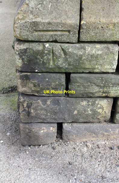 Photo 6"x4" Benchmark on wall pier outside St Andrew's Church, Robin Lane Pudsey\/SE2233 c2017