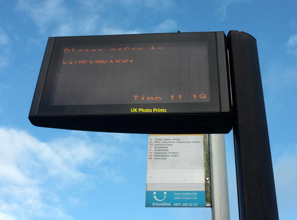 Photo 6"x4" Display board at bus stop, Newton Abbot Newton Abbot c2018