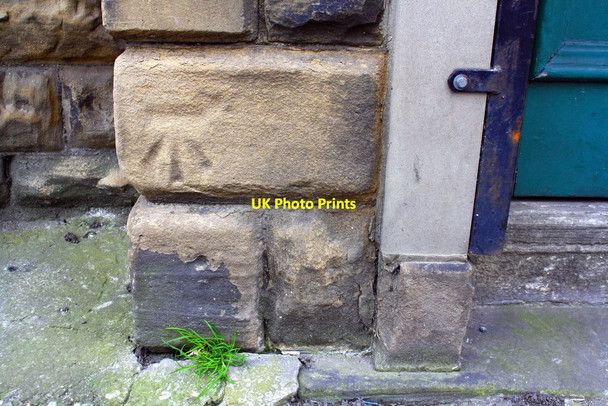 Photo 6"x4" Benchmark on #2 Church Lane Pudsey\/SE2233 c2017