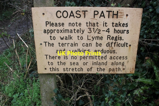 Photo 6"x4" South West Coast Path Sign Seaton\/SY2490 c2018