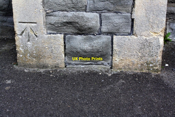 Photo 6"x4" Benchmark on buttress of St Anne's Church Netham c2017