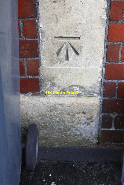 Photo 6"x4" Benchmark on #100 Blackswarth Road (Grindell Road face) Bristol c2017