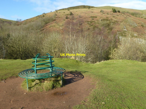Photo 6"x4" Circular seat on St Ann's Knoll Great Malvern c2018