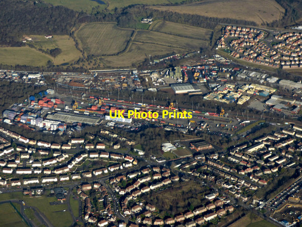 Photo 6"x4" Gartsherrie Freightliner Terminal from the air Coatbridge c2018