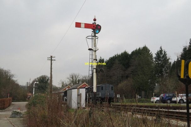 Photo 6"x4" Staverton 'home signal' on the down line Shinner's Bridge c2018