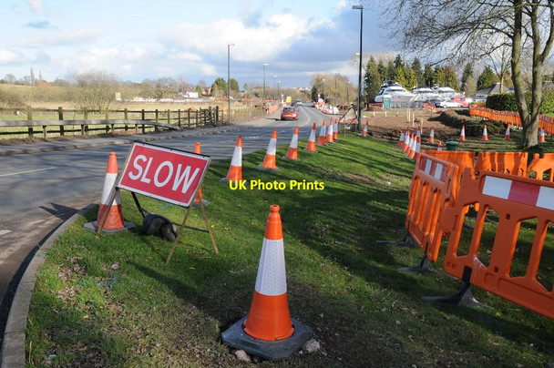 Photo 6"x4" Roadwork begins on the A4104 Upton upon Severn c2018