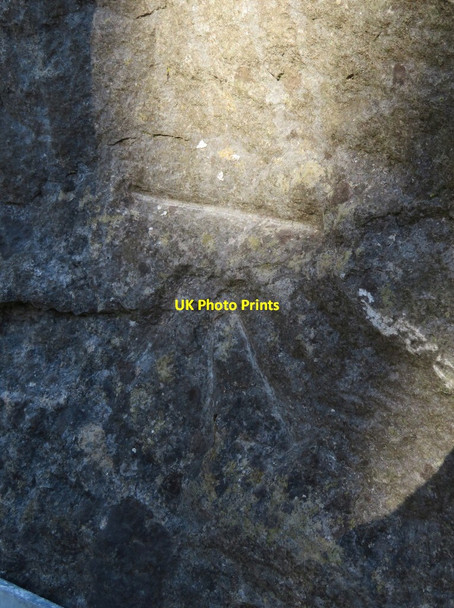 Photo 6"x4" Bench mark on the gatepost for Cyfnant-Uchaf Nant\/SJ1957 c2018