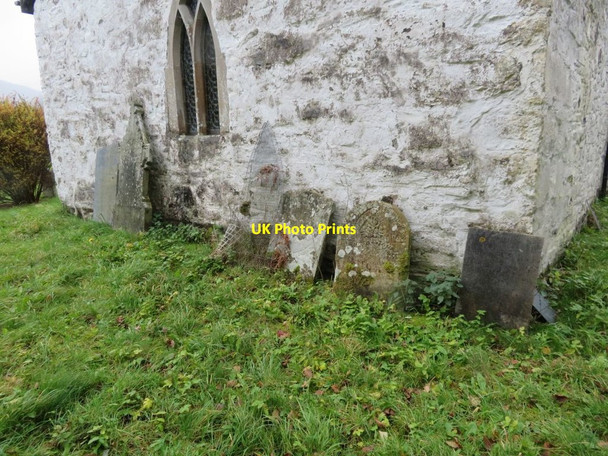 Photo 6"x4" Headstones at the east end Cilmery c2017